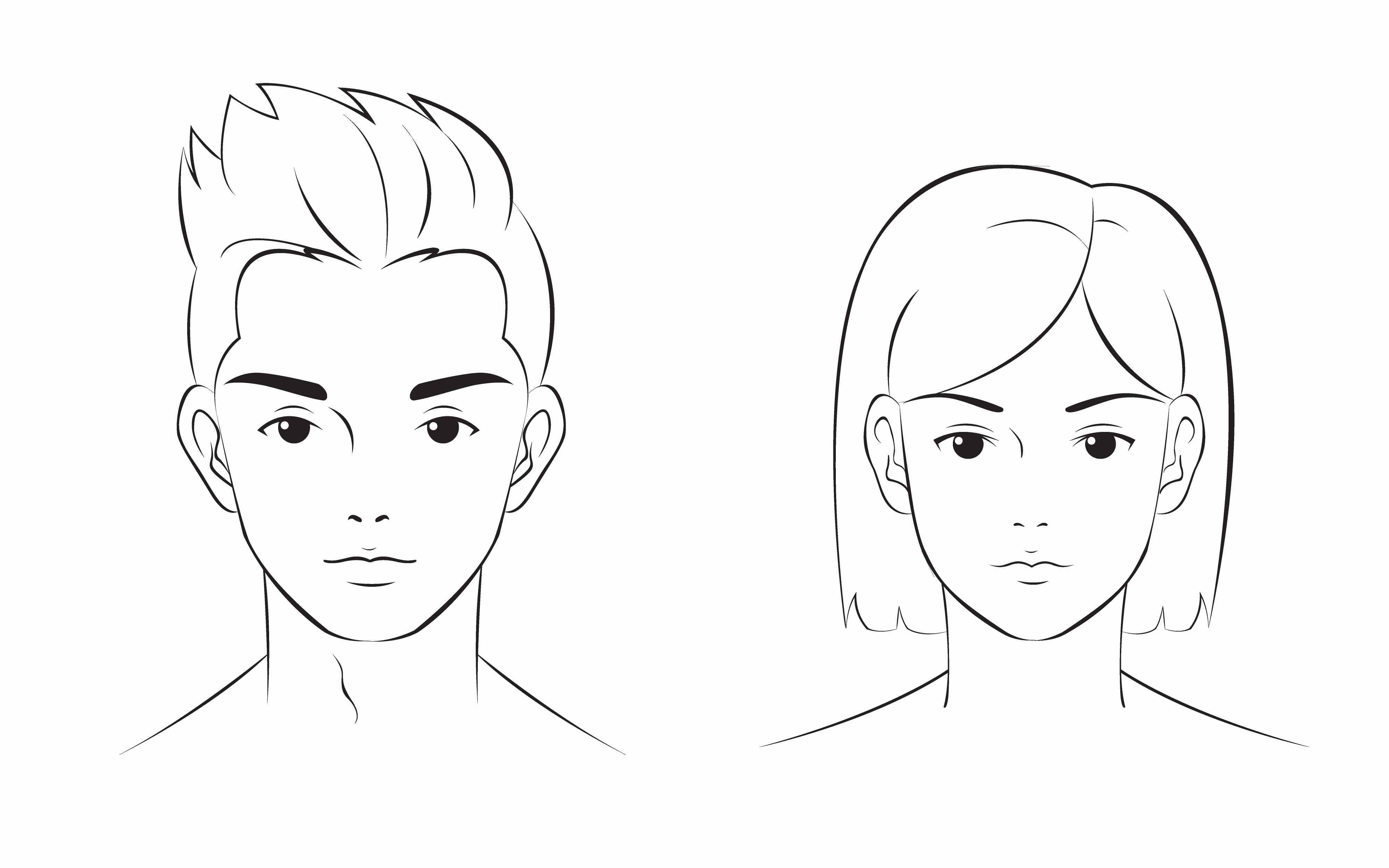 Различия в рисовании мужской и женской головы